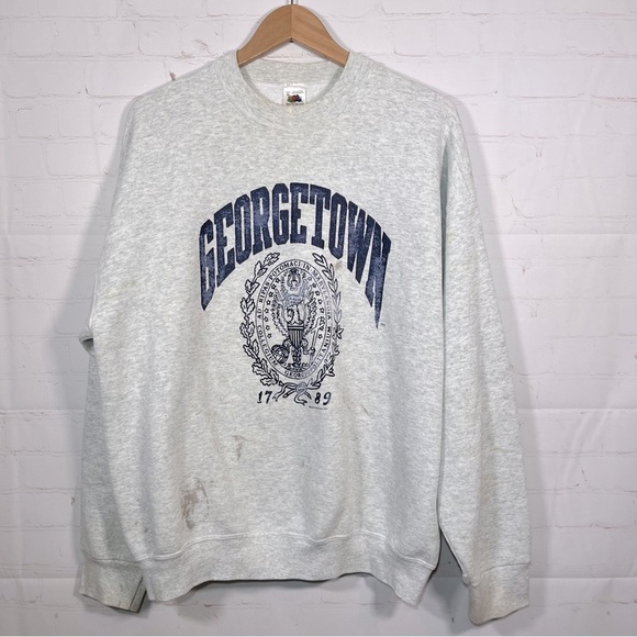 Fruit of the Loom Other - Vintage Georgetown University Hoyas Sweatshirt Men’s Size XL Gray 90s Flaws
